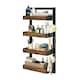 image 1 of Living and Home 4 Tier Over-the-Door Adjustable Shower Caddy Shelf,Brown