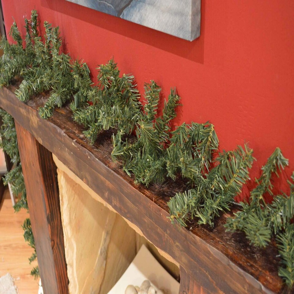 image 1 of Pack of 4 x 2.7m (9ft) x 20cm Canadian Pine Christmas Garland Plain Green