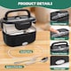 image 5 of Alivio Electric Lunch Box with 1.5L Stainless Steel & 0.5L Plastic Container, Quick Heating, Leak-Proof (Black)
