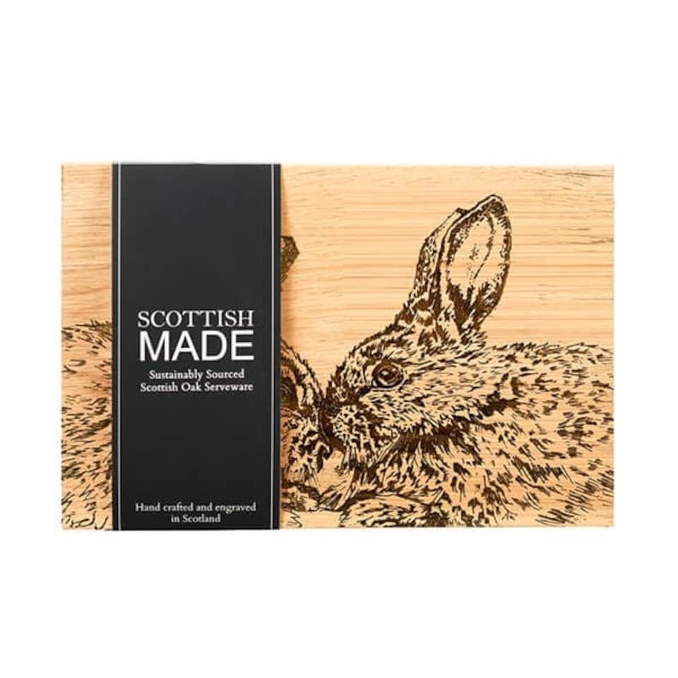 image 1 of The Just Slate Company Kissing Rabbits 30cm Oak Serving Board