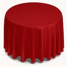 Round Polyester Tablecloth, 220GSM Washable Table Linen - 90 Inch