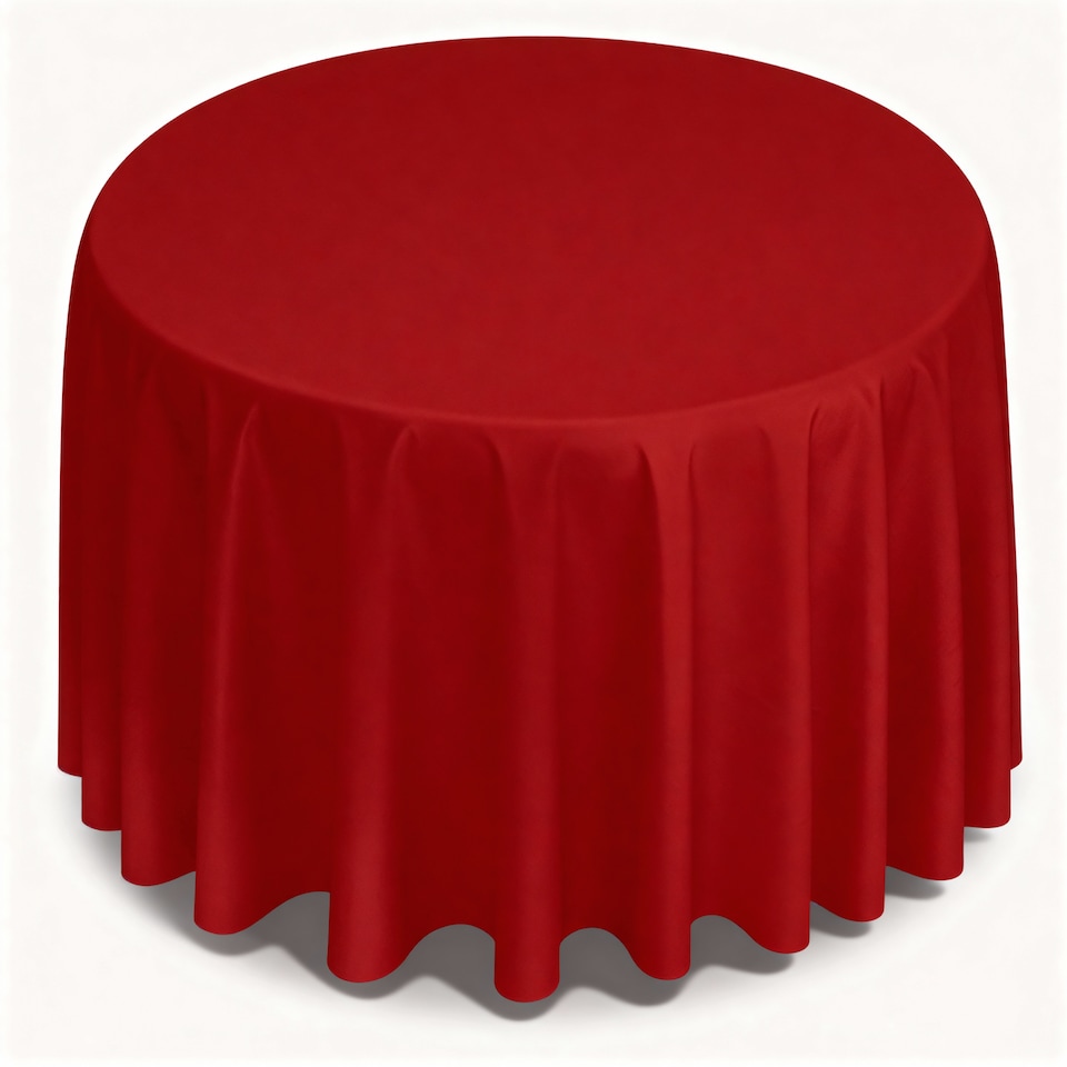 image 1 of Round Polyester Tablecloth, 220GSM Washable Table Linen - 90 Inch