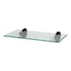 image 1 of Harbour Housewares Floating Glass Shelf - 40cm - Metallic Brackets - Bathroom Shower Storage Vanity Display Unit Shelf | Black | Black | 1