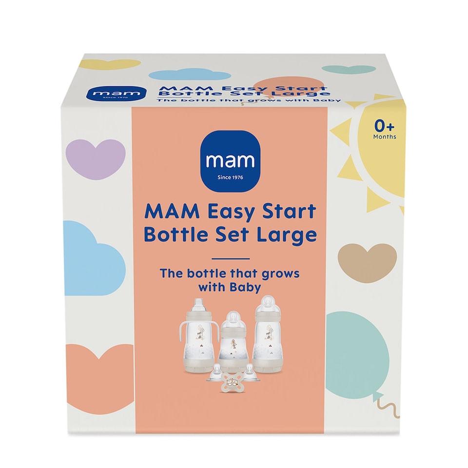image 1 of MAM Easy Start Self Sterilising Anti Colic Starter Set BPA Free Large Grey