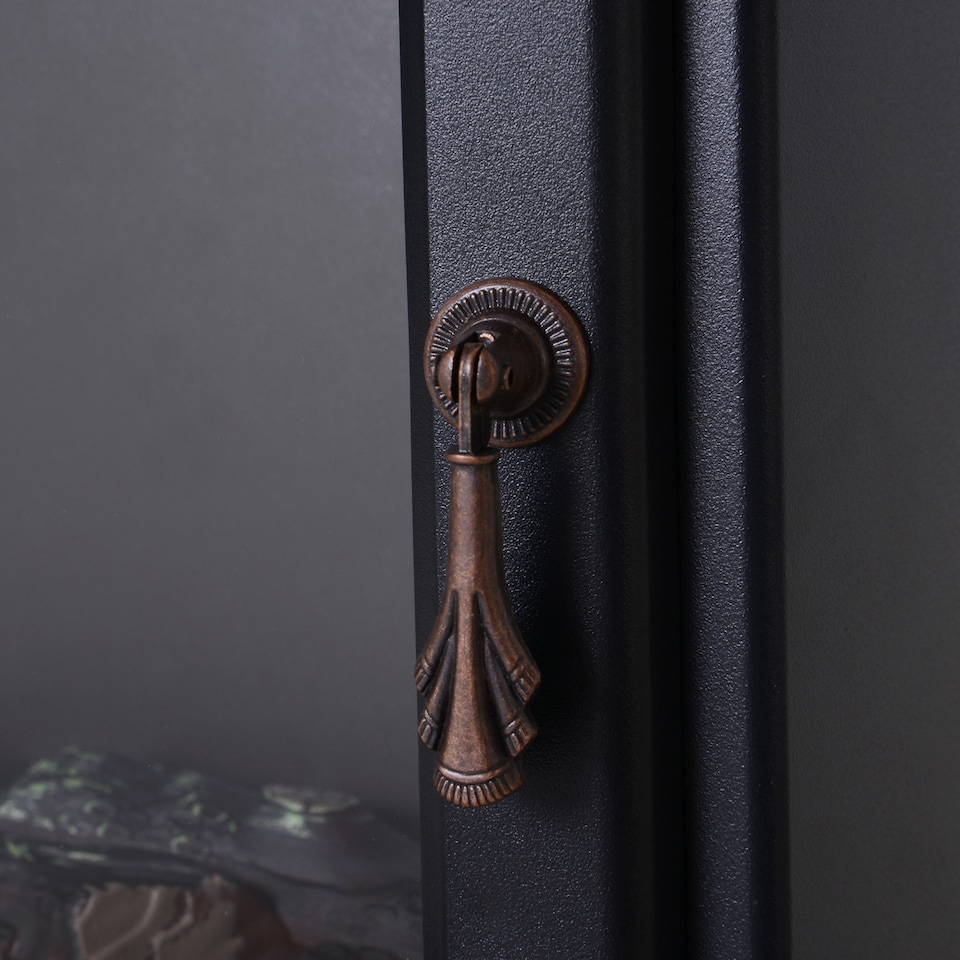 image 1 of HOMCOM Tempered Glass Casing Electric Fireplace, Freestanding Electric Fire with Realistic Flame Effect, Log Burner with Overheat Protection, 950w 1850W, Black