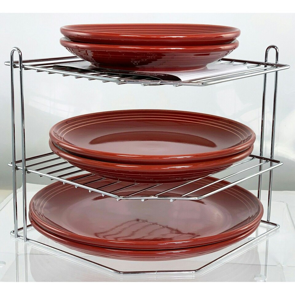 image 1 of Buckingham 3 Tier Kitchen Plate Organising Rack 23 cm ,  Chrome