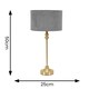 image 4 of ValueLights Maggie Gold Candlestick Table Lamp Grey Velvet Shade & Bulb | Gold