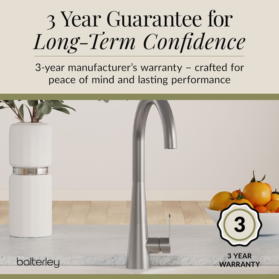 image 1 of Situla Kitchen Mono Mixer Tap Single Lever Brushed Nickel 398mm | Silver | Brushed Nickel | 1