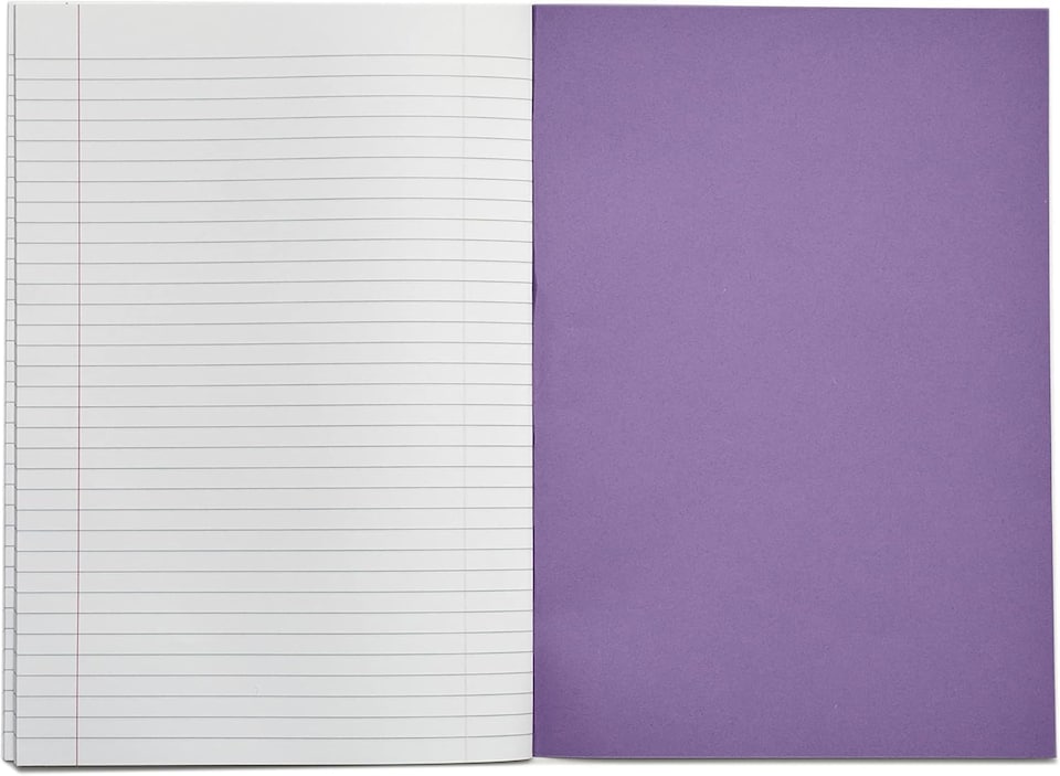 image 1 of Rhino 80 Page 8mm Lined with Margin Exercise Book Purple A4 10 Pack