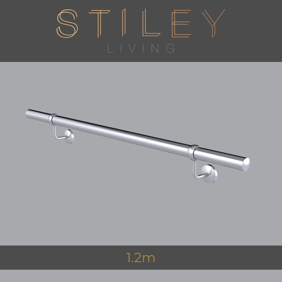 image 1 of Stiley Living Wall Mounted Handrail Kit, Banister System with Brackets and Fixings