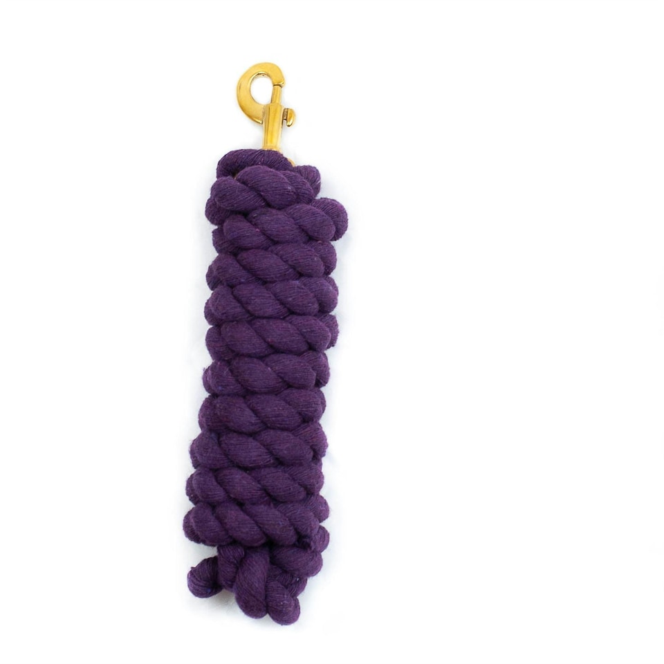 image 1 of Gallop Equestrian Premium Headcollar Lead Rope With Solid Brass Trigger Clip Purple | Size: One Size
Colour: Purple