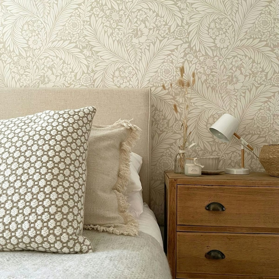 image 1 of Belgravia Florence Leaf Wallpaper - Natural - One Size | Cream