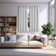 image 4 of Off White Lined Blackout Eyelet Curtains - 46 x 63 Inch Drop - 2 Panel | White | One Size