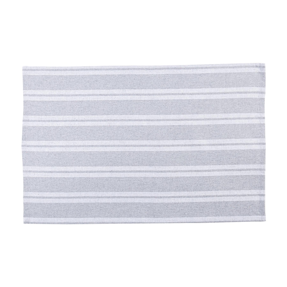 image 1 of Nicola Spring Cotton Tea Towel - 60cm x 40cm - Grey Stripe