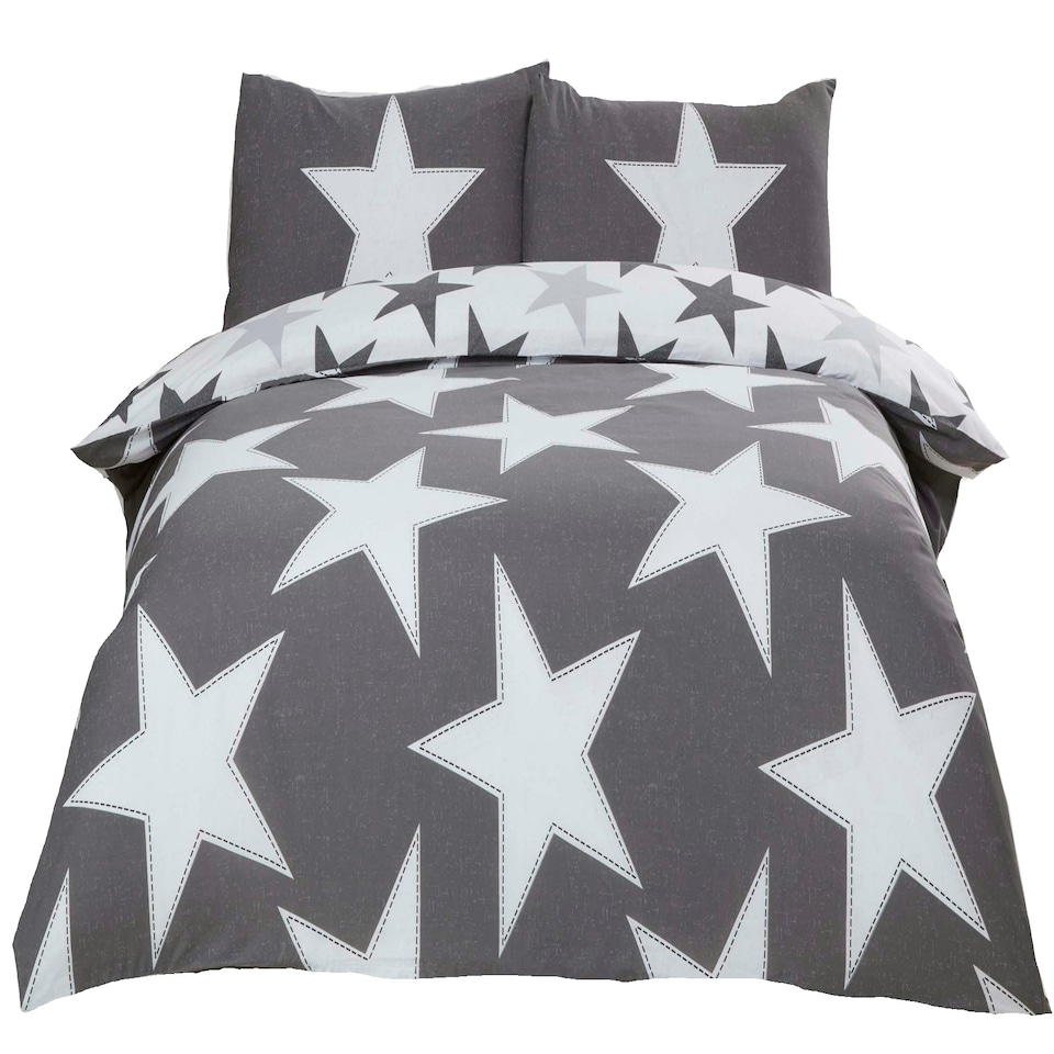 image 1 of All Stars Polycotton Reversible Duvet Set with Pillowcase Red | Double
