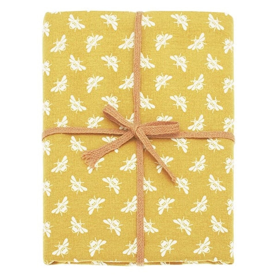 image 1 of Walton & Co Ochre Bee Tablecloth 130x180cm