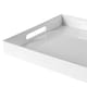 image 4 of Argon Tableware Serving Tray - 34.5 x 25cm - Rectangular Tray Metallic Decorative Breakfast Tray Melamine Food Tray | White | White | One Size | 1