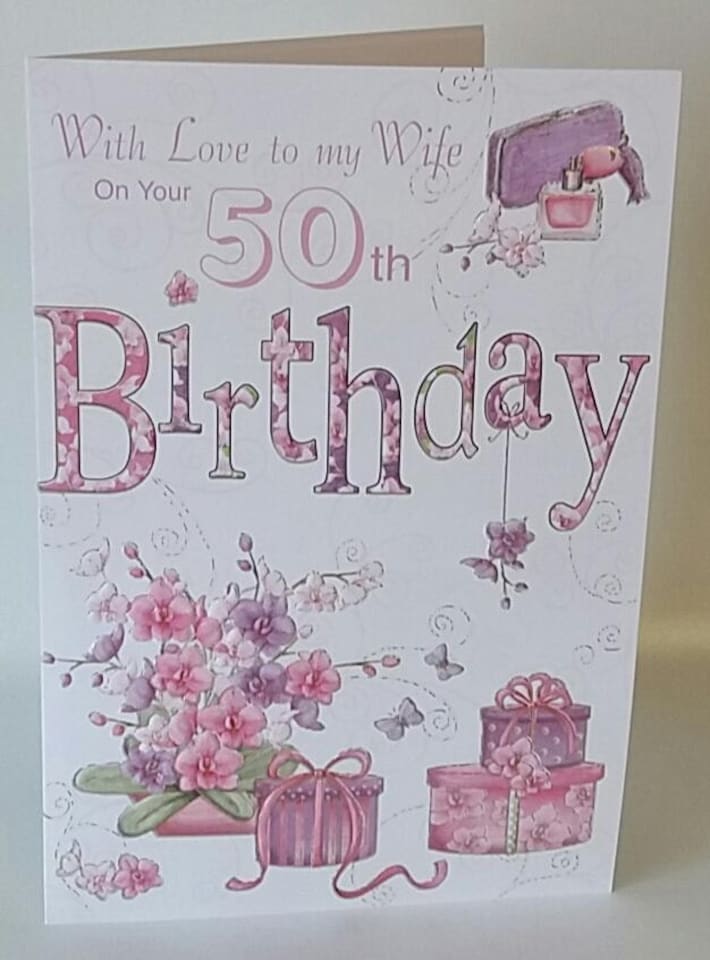 image 1 of With Love To My Wife On Your 50th Birthday card