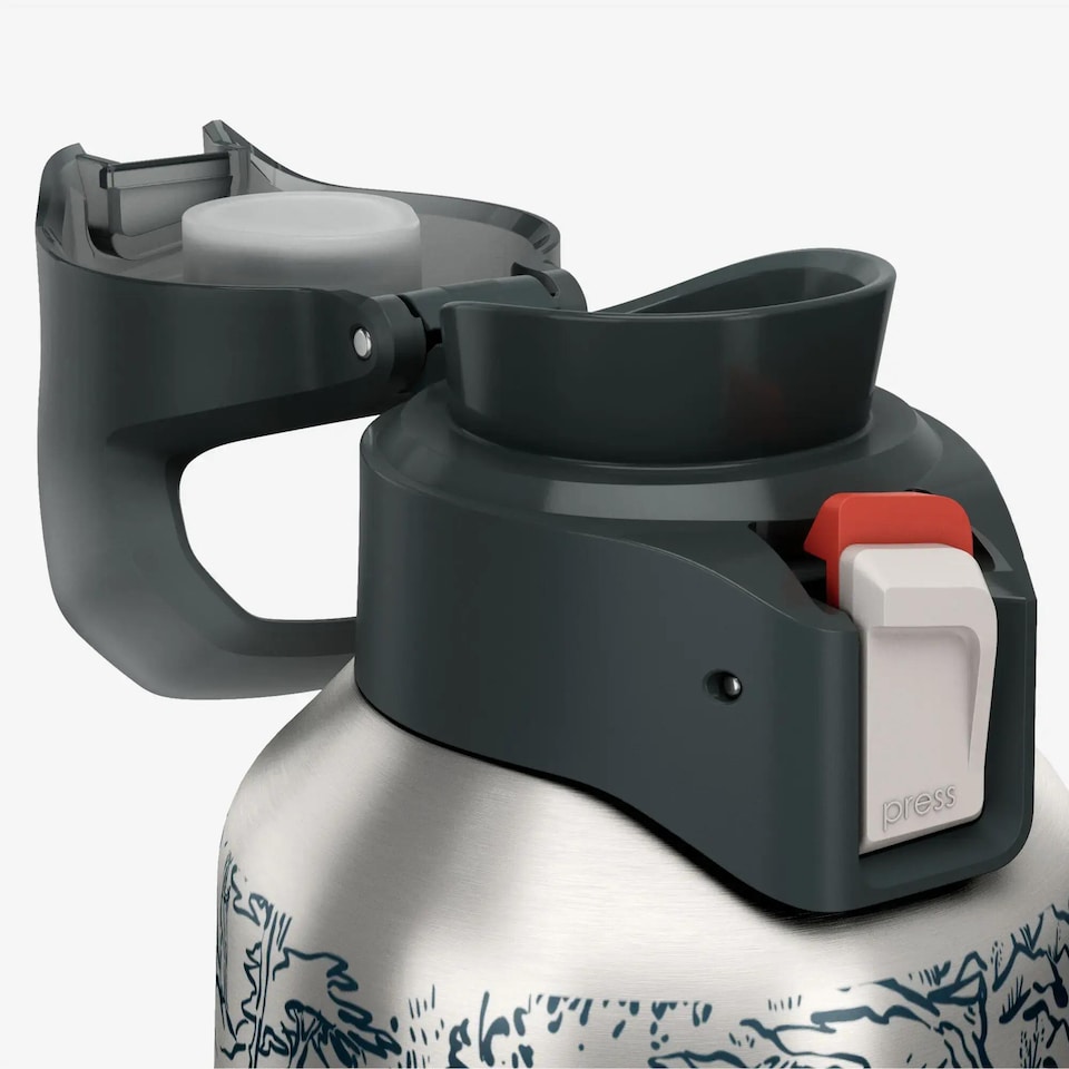 image 1 of Decathlon 0.8 L insulated stainless steel flask 900 with quick-release cap for hiking