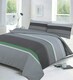 image 1 of Carter Striped Duvet Cover Set - Super King - Green