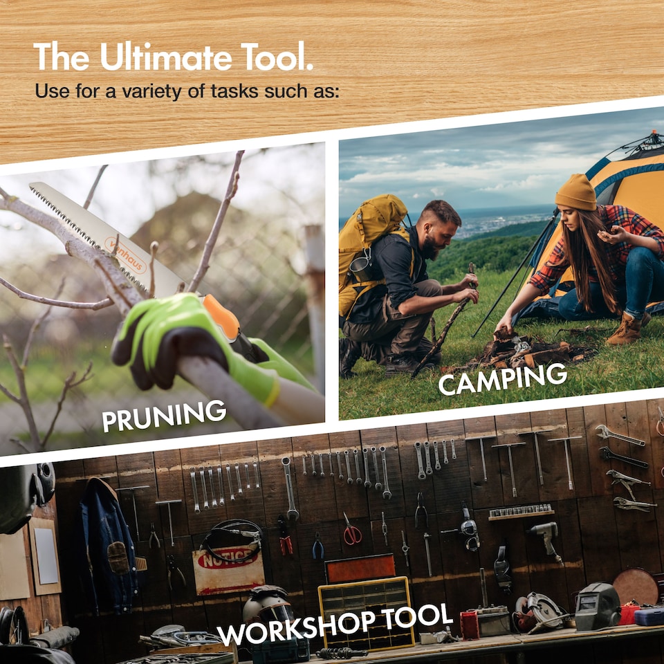 image 1 of VonHaus Folding Pruning Saw with 3 Blades