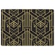 image 1 of golden lined shape (Rug) Black | Large: 140x200cm