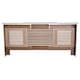 image 8 of HOMCOM Extendable Radiator Cover Cabinet Slatted Design MDF White Home Office