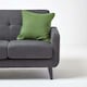image 4 of Homescapes Cotton Plain Olive Green Cushion Cover - 60 x 60 cm Green