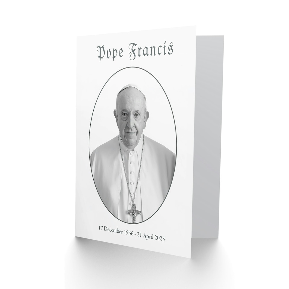 image 1 of Pope Francis Memorial Black & White Portrait Blank Greeting Card