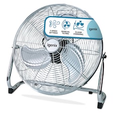 Igenix DF1800 Floor Standing Fan, 18 Inch, Chrome