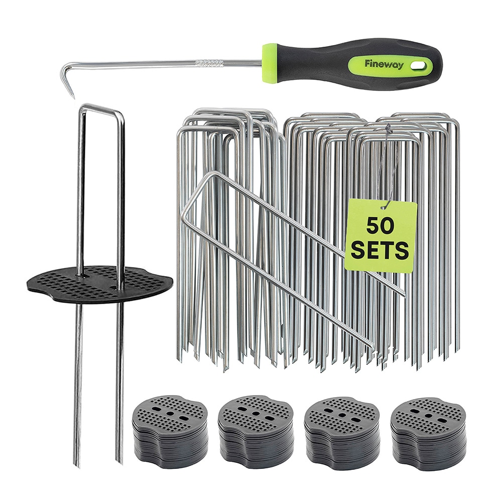 50 Weed Membrane Pegs with Tool