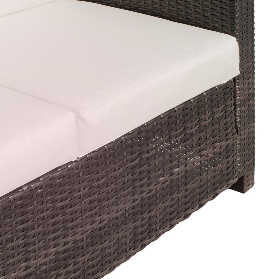 image 1 of Outsunny Rattan Sofa, 2 Seater Garden Furniture with Soft Padded Cushion and Armrests, Wicker Garden Loveseat for Patio, Mixed Brown | Brown | Two Seater