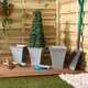 image 2 of Wham Metallica 4 x 23cm Square Plastic Garden Planters | Grey | Cement Grey