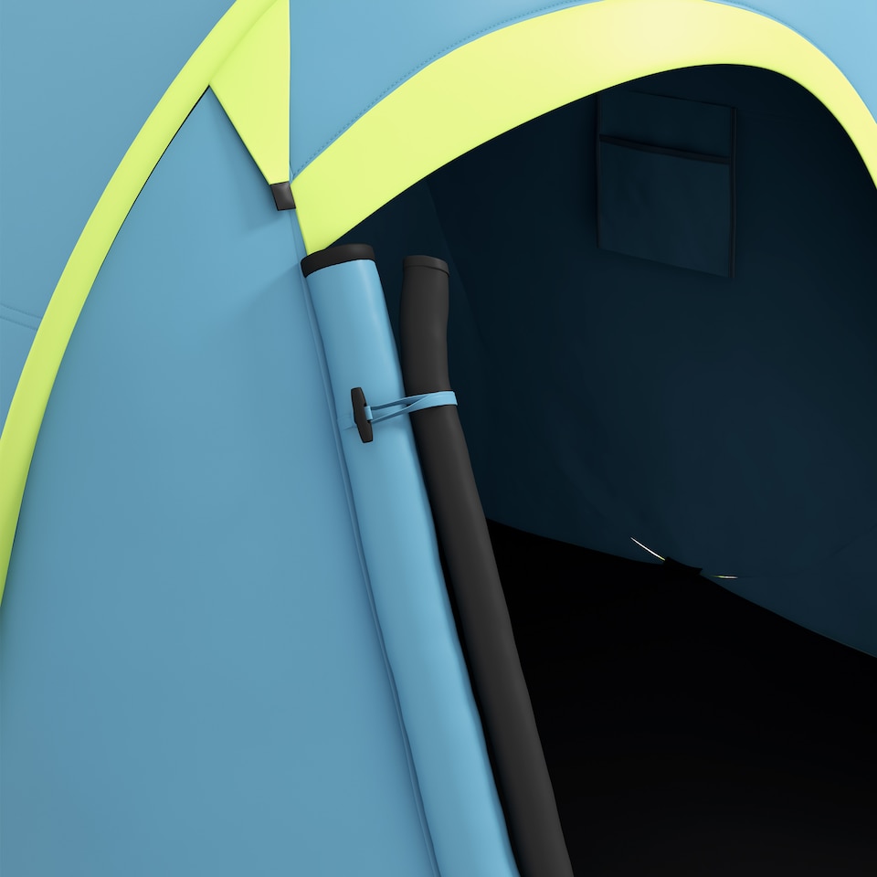 image 1 of Outsunny Pop up Camping Tent for 2 Man, 2000mm Waterproof with Carry Bag, Blue