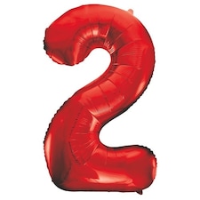 Red Number 2 Helium Foil Giant Balloon 86cm / 34 in