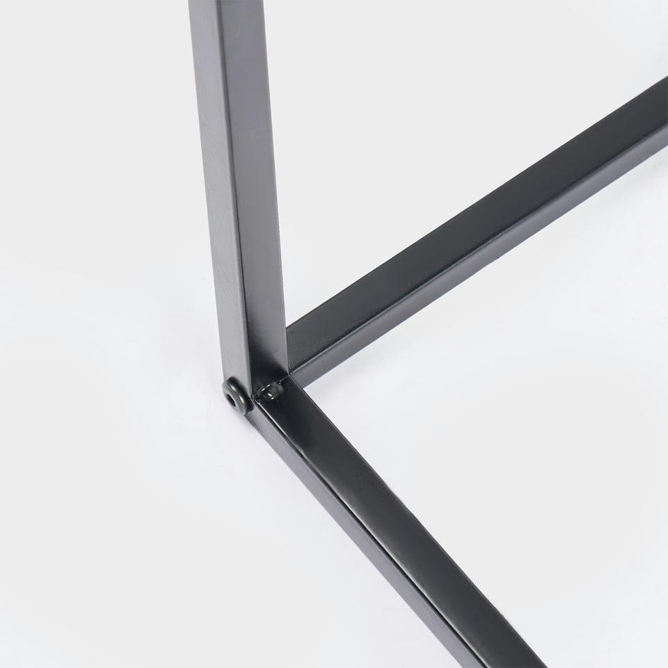 image 1 of OHS Marble Top Modern Bedroom Nightstand Living Room Hallway End Console Table - Black