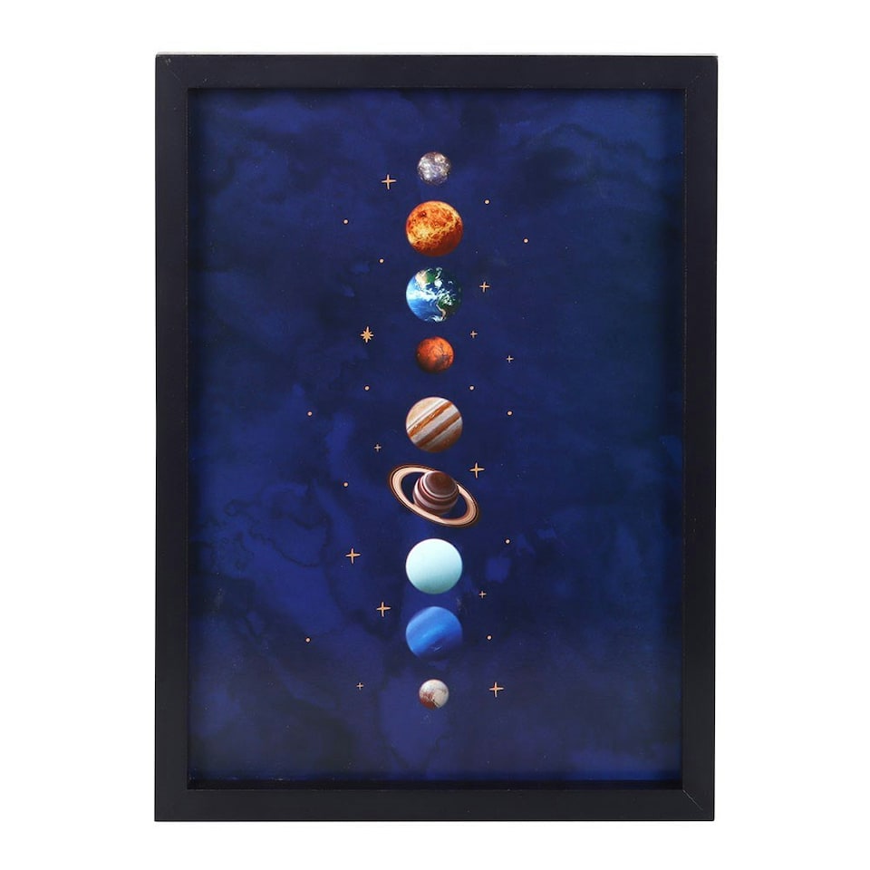 image 1 of Something Different Solar System Framed Print - Blue/Black - One Size One Size