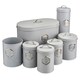image 1 of Cooks Professional 7-Piece Kitchen Storage Set | Tea Coffee Sugar Bread Biscuit Pasta & Utensil Cannisters | Grey & Silver