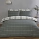 image 3 of Harris Check Polyester Duvet Cover Set with Pillowcase Grey | Double