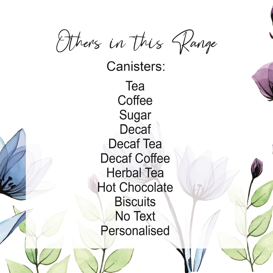 image 1 of Blue & Purple Floral Large Tea Canister