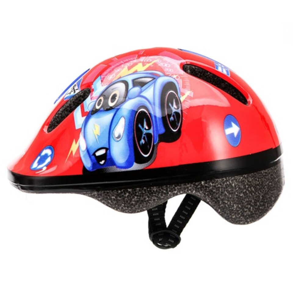 image 1 of Helmet for Kids Toddlers – Lightweight Adjustable Bike Helmet for Boys & Girls – Safety Crash Protection for Cycling, Scooter, Skateboard – MV62 Red | Cars | S
