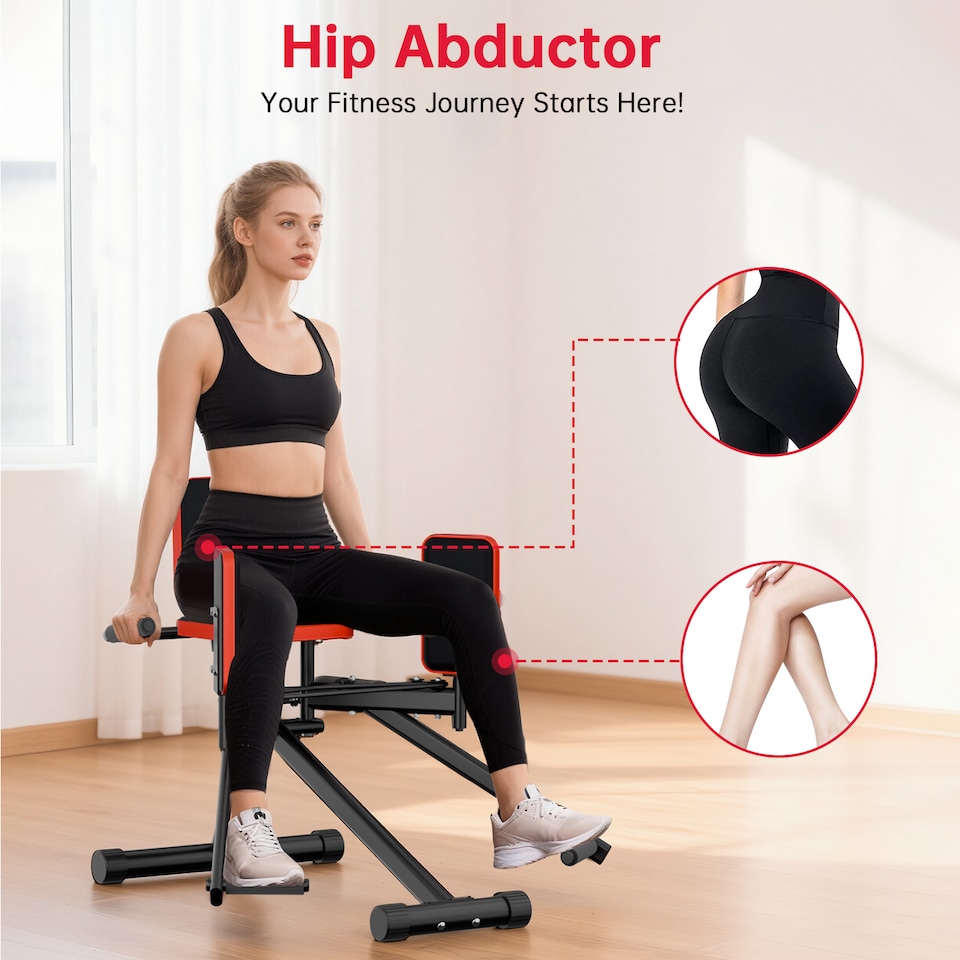 image 1 of Homefitnesscode Leg Trainer Hip Abductor Machine Home Fitness Equipment
