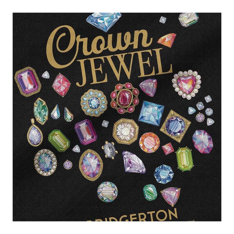 image 1 of Bridgerton Crown Jewel Tote Bag | Black | Black | 1
