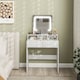 image 9 of HOMCOM Dressing Table with Mirror, LED Lights, Drawers, for Bedroom, White