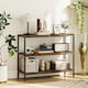 image 2 of HOMCOM Industrial Console Table with 3-Tier Storage Shelves Rustic Brown | Brown