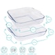 image 6 of Argon Tableware 2pc Square Glass Oven Dish Set - 2 Sizes | Clear | Clear | 2 Sizes