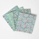 image 6 of Homescapes Set of 4 Light Green William Morris Fat Quarters Green