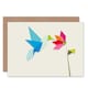 image 1 of Origami Hummingbird Flower Geometric Thankyou Design Greeting Card
