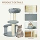 image 3 of PawHut 65cm Cat Tower, Small Cat Condo with Sisal Posts, Rope, Perches Grey