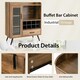 image 9 of COSTWAY Kitchen Storage Cabinet Wine Cabinet Sideboard Grey